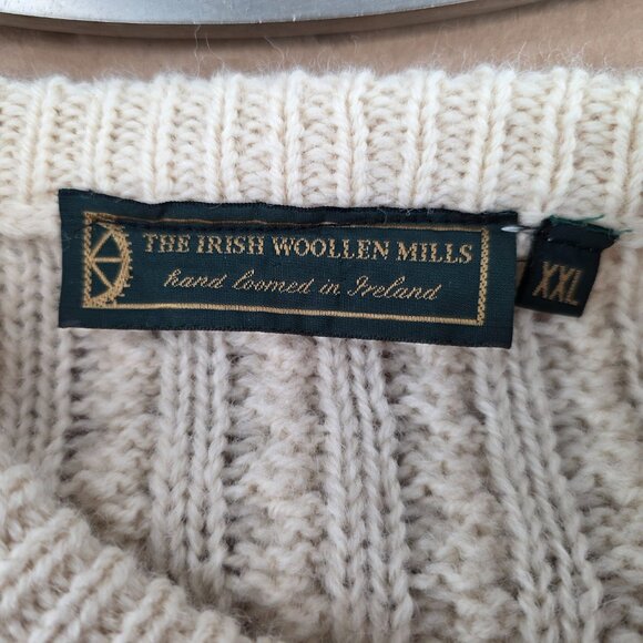 The Irish Woolen Mills Sweater Mens 2XL Ireland Merino Wool Cable Knit Fisherman - Picture 8 of 16
